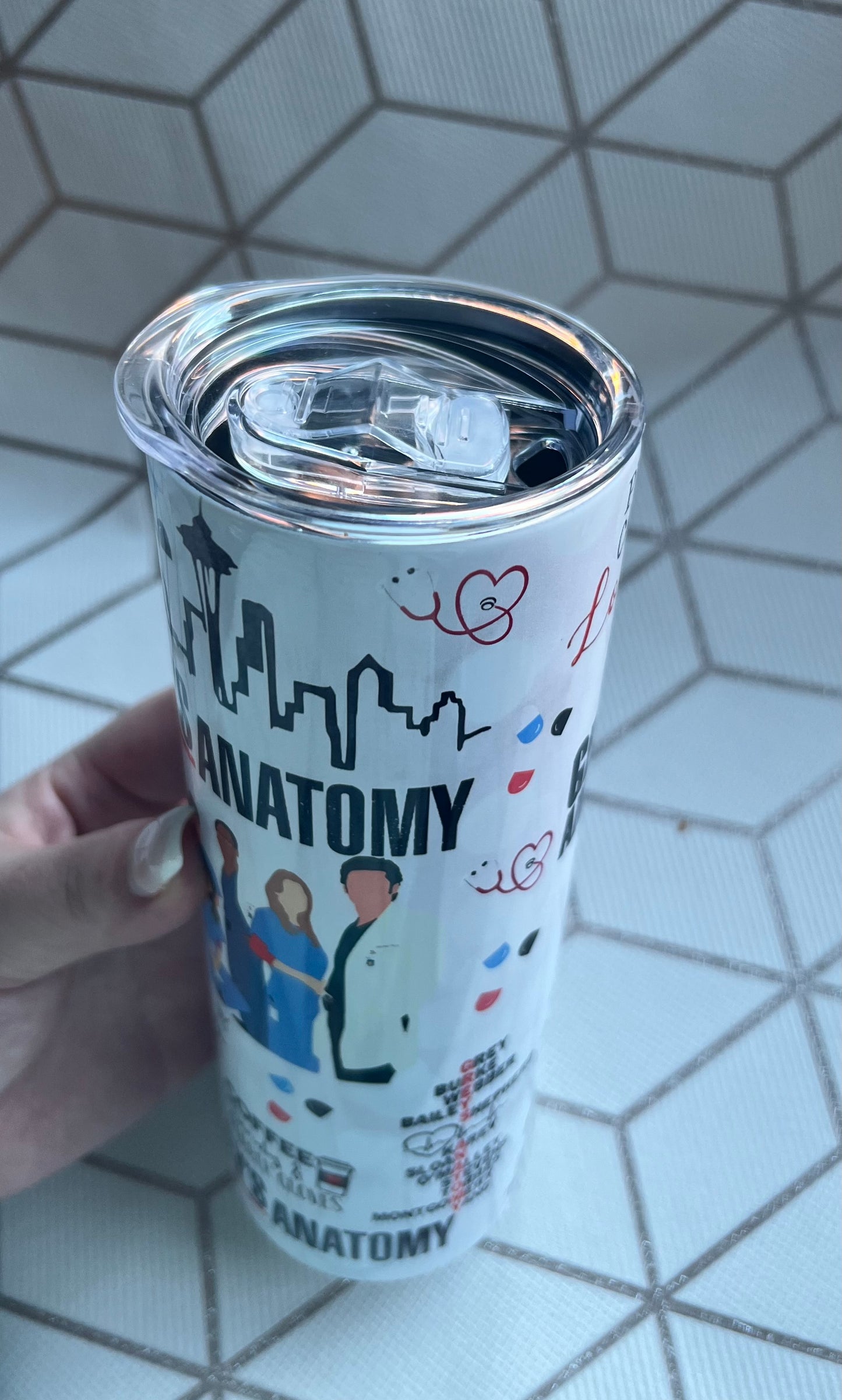 Grey’s 20oz Stainless Steel Tumbler - Kope Kreations