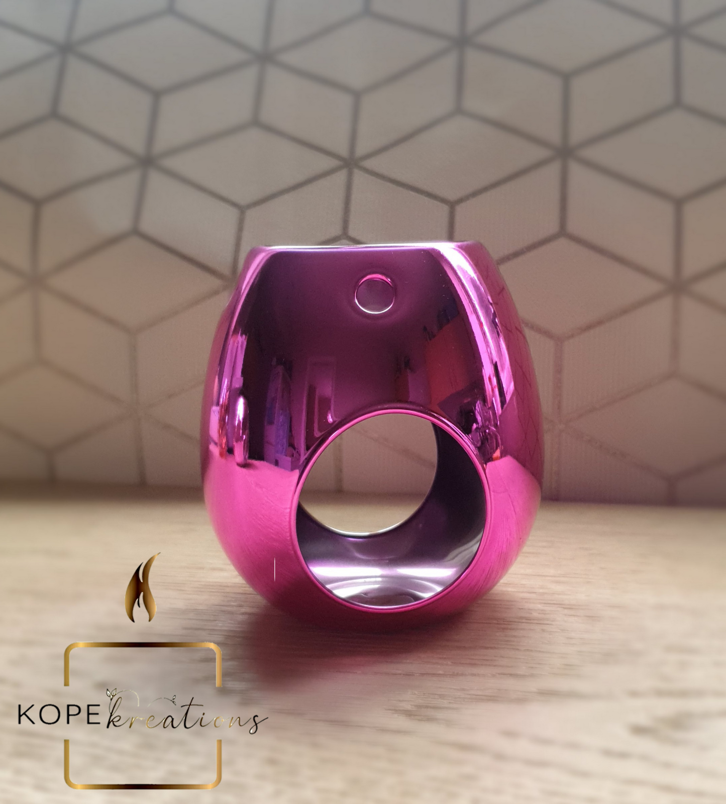 Hot Pink Grey Glass Wax Melt Burner