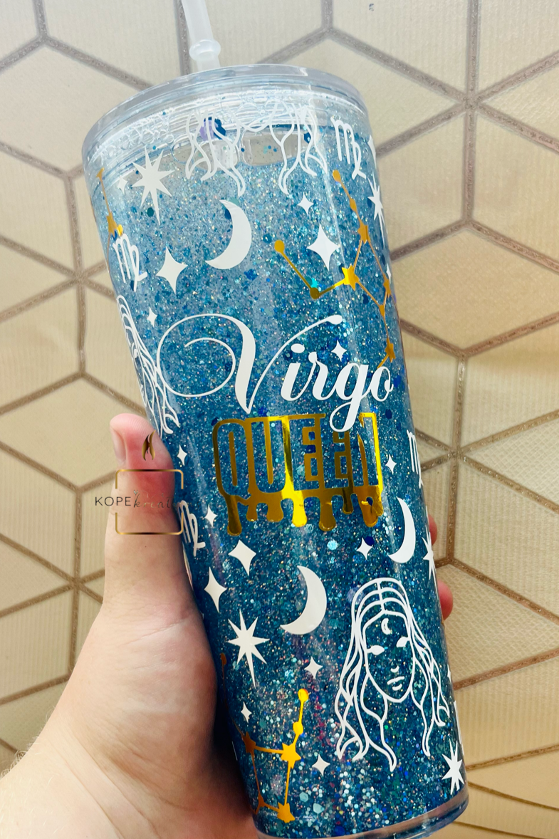 Zodiac Themed Snow-globe Tumbler.
