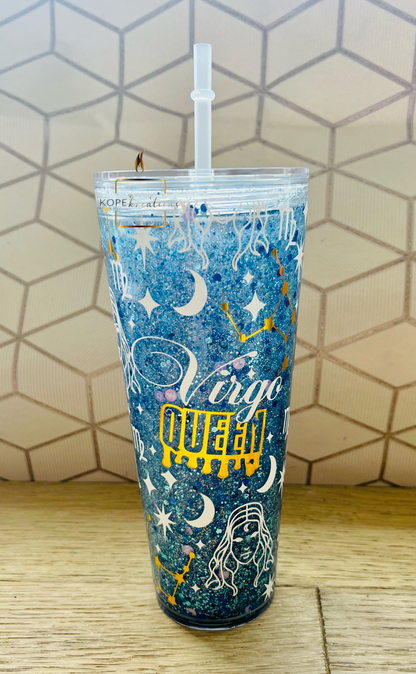 Zodiac Themed Snow-globe Tumbler.