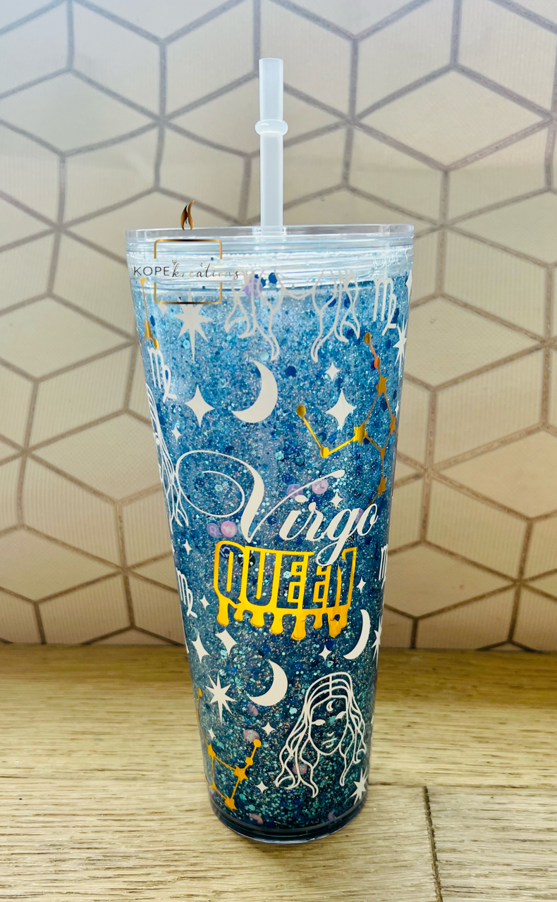 Zodiac Themed Snow-globe Tumbler.