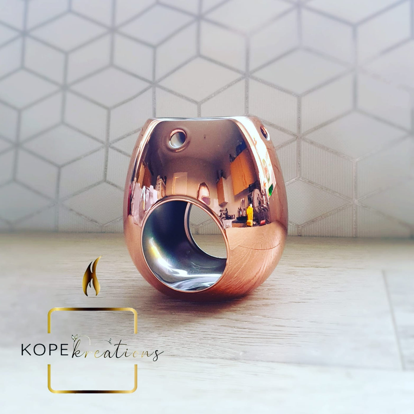 Rose Gold Glass Wax Melt Burner